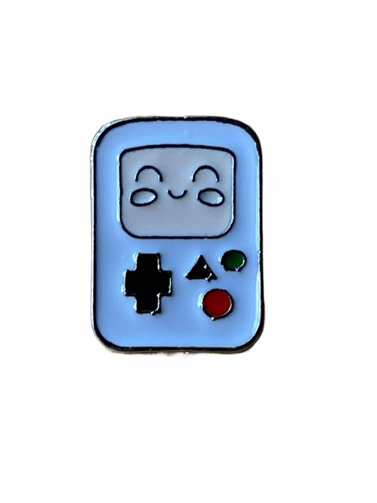 Cute White Gameboy Style Gaming Console Metal Enamel Pin