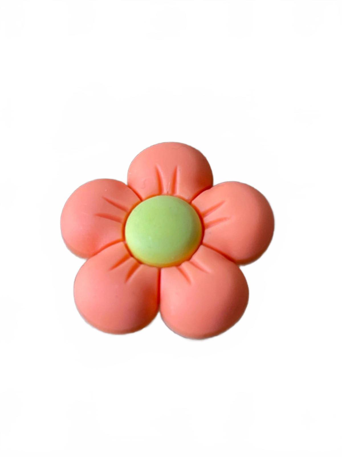 Cute 3D flower with 5 orange leaf and yellow middle shoe charm