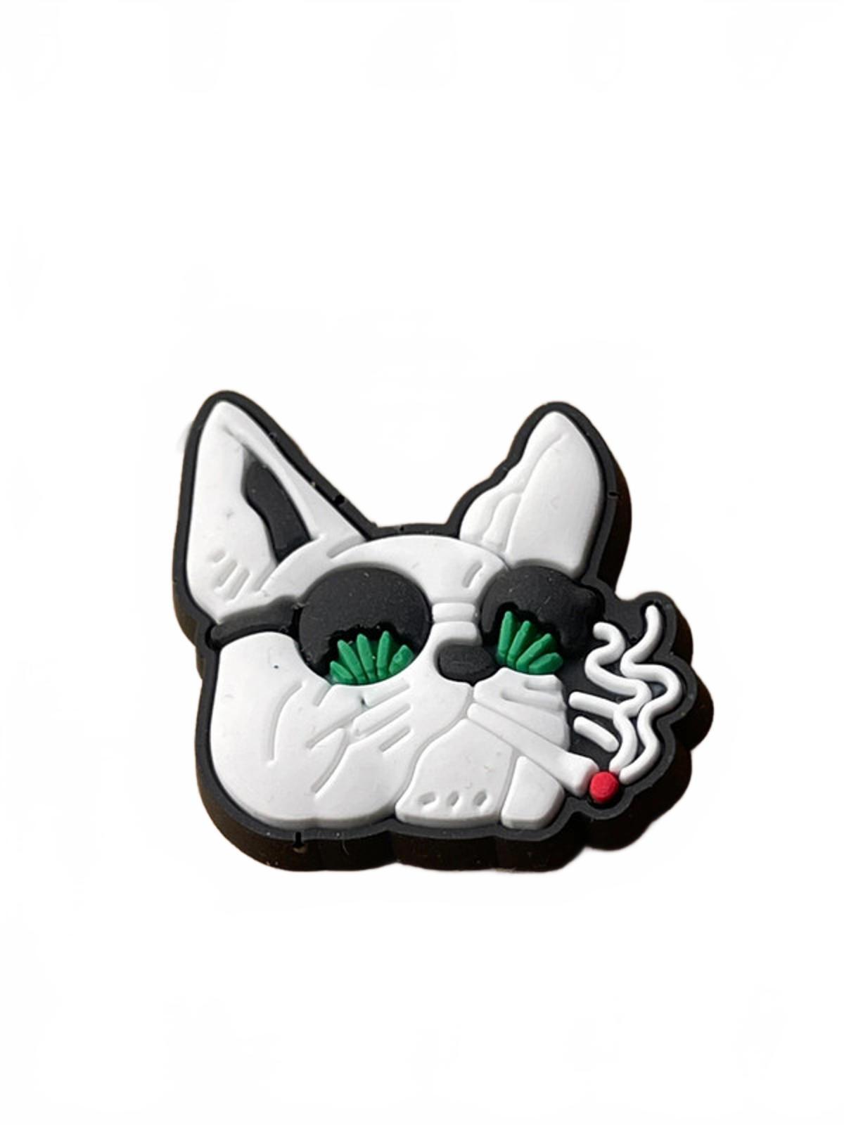French bulldog smoking a joint-shoe-charm