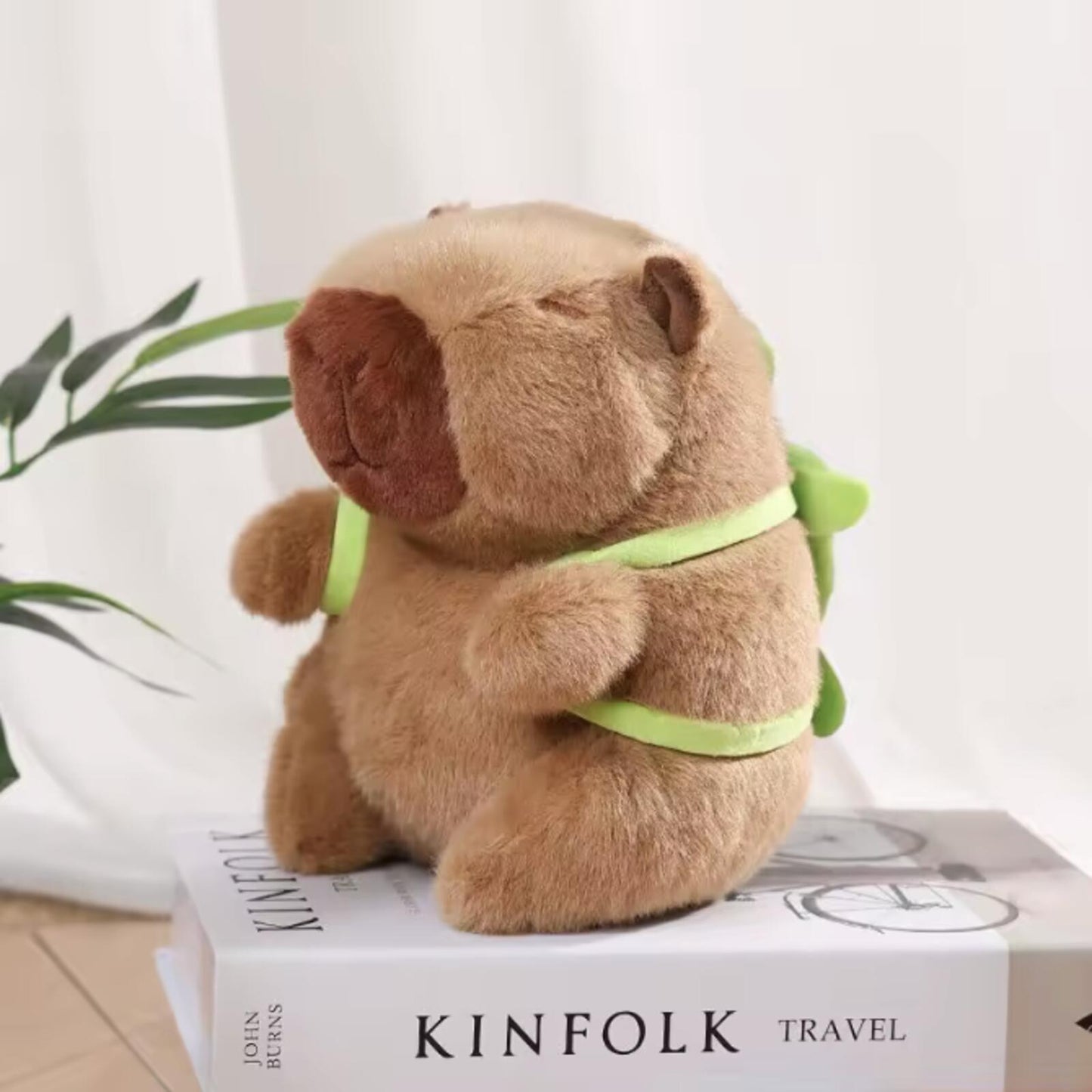 Cute Fluffy Capybara Plush Toy With Removable Turtle Backpack 23cm