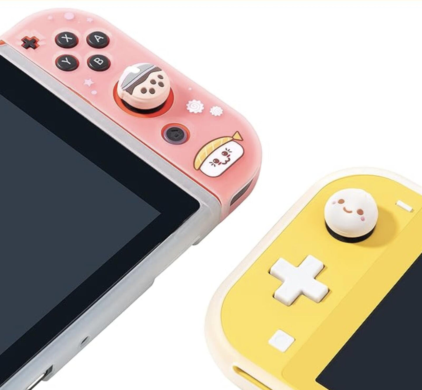 Pastel Pink Bubble Tea & Japanese Dumpling Nintendo Switch Joystick Protective Covers