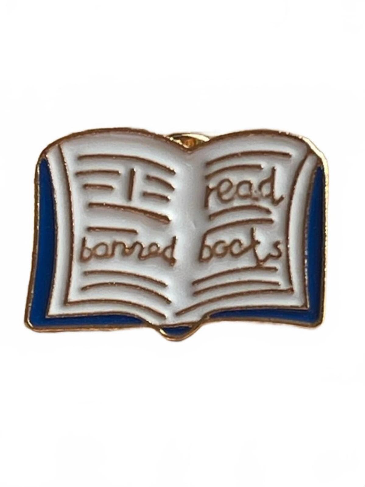 Open book I read banned books enamel pin