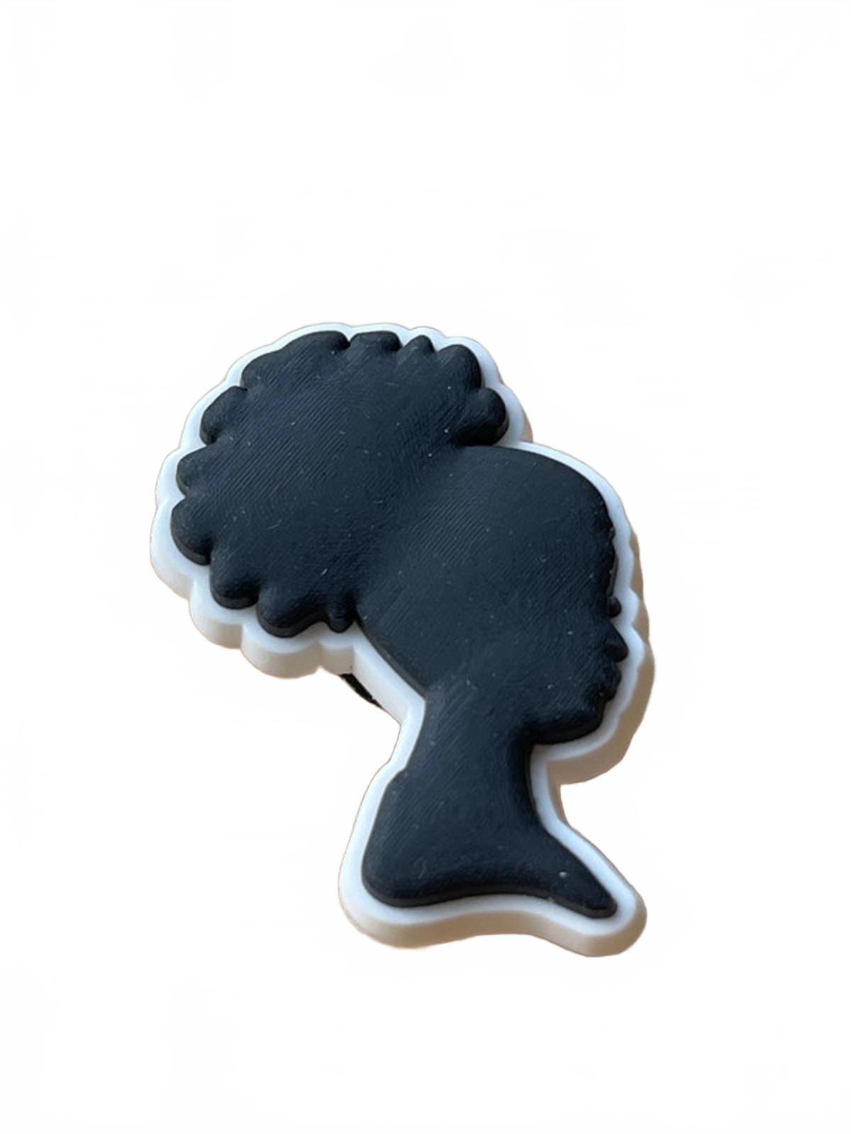 Black doll head shot fashion shoe charm