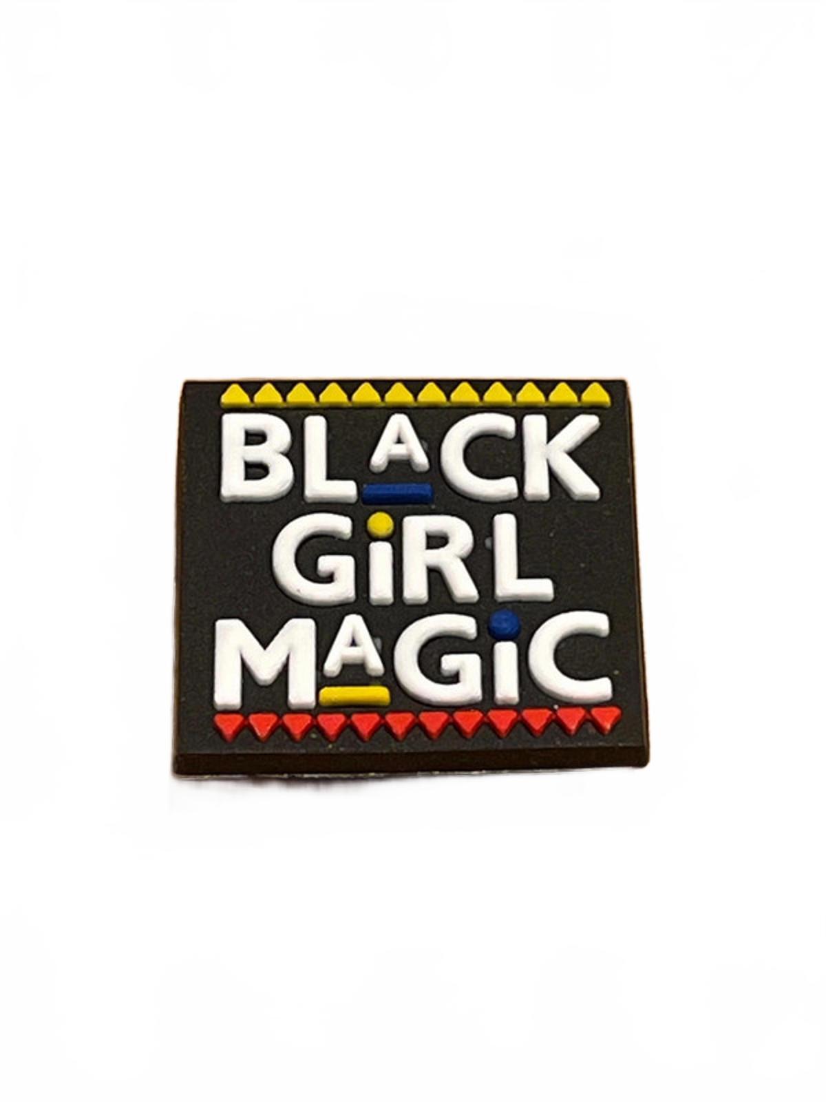 Squared Black Girl Magic Badge shoe charm