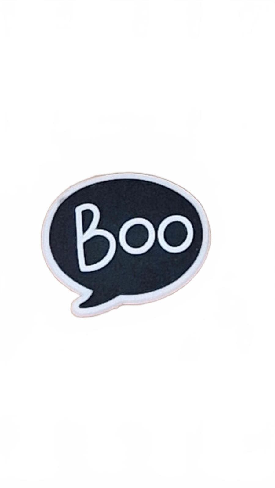 Boo in a speech bubble shoe charm