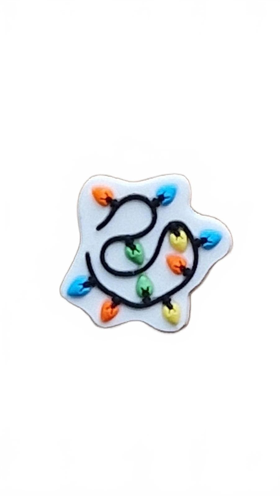 Line of colourful Christmas light shoe charm