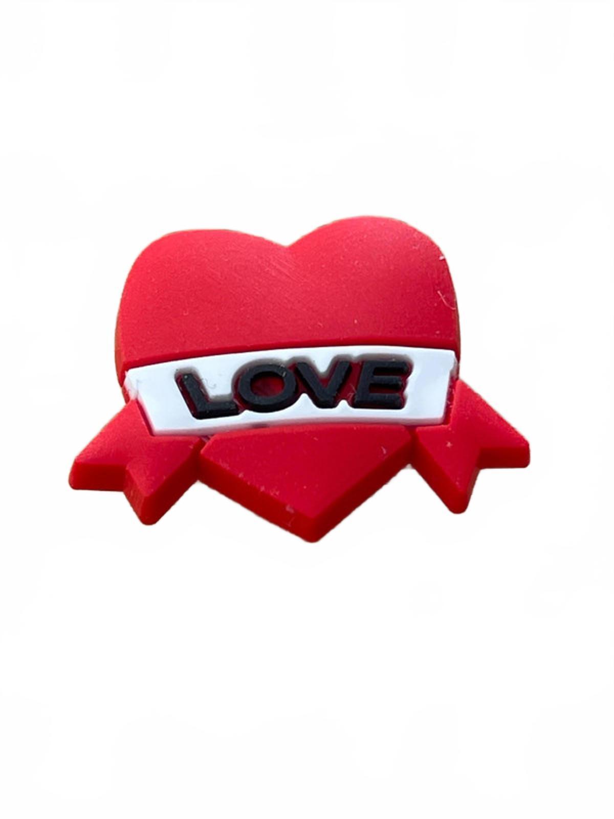 Cute red heart with Love friendship relationship shoe charm