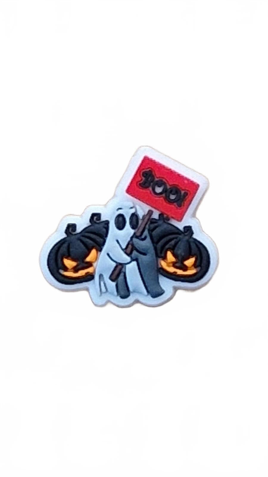 Cute ghost and pumpkins Booh Halloween shoe charm