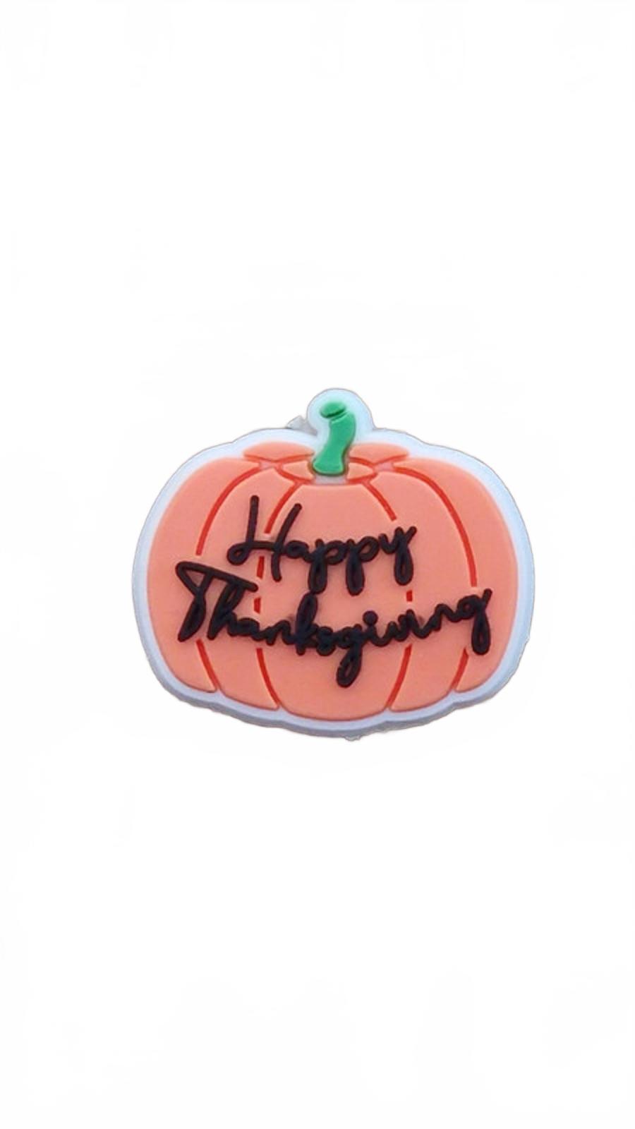 USA Happy Thanks Giving pumpkin shoe charm