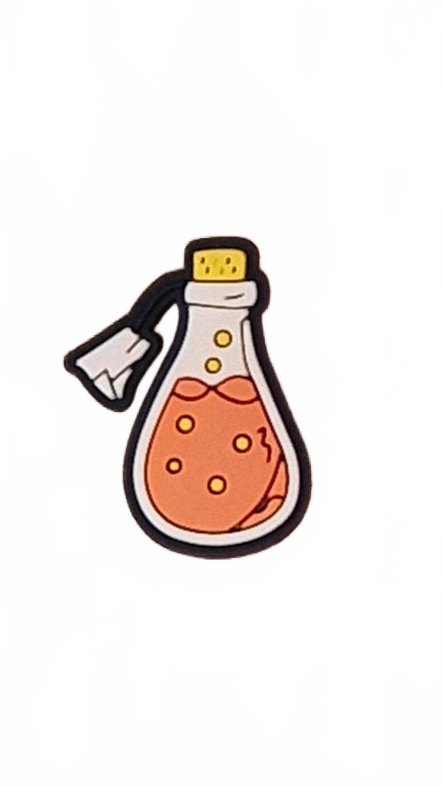 Cute orange potion bottle with cork Halloween shoe charm