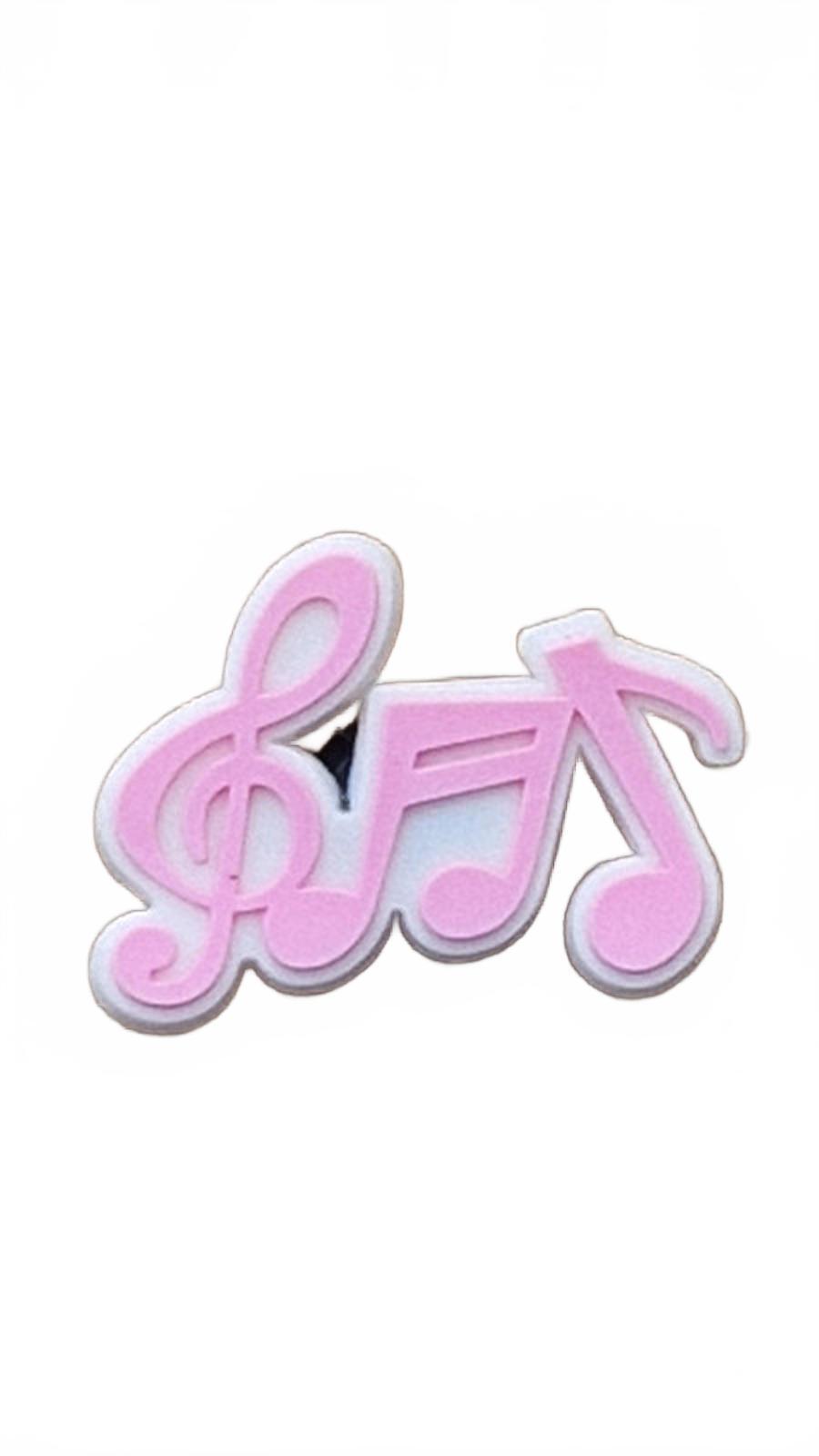 Trio of pink pretty musical notes shoe charm