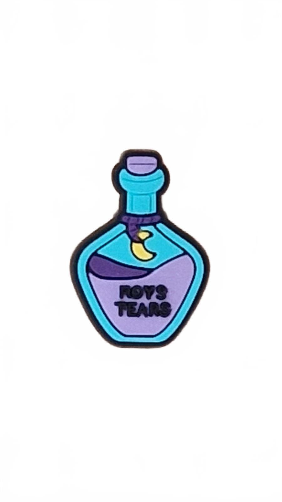 Purple and blue tears potion bottle with moon Halloween shoe charm