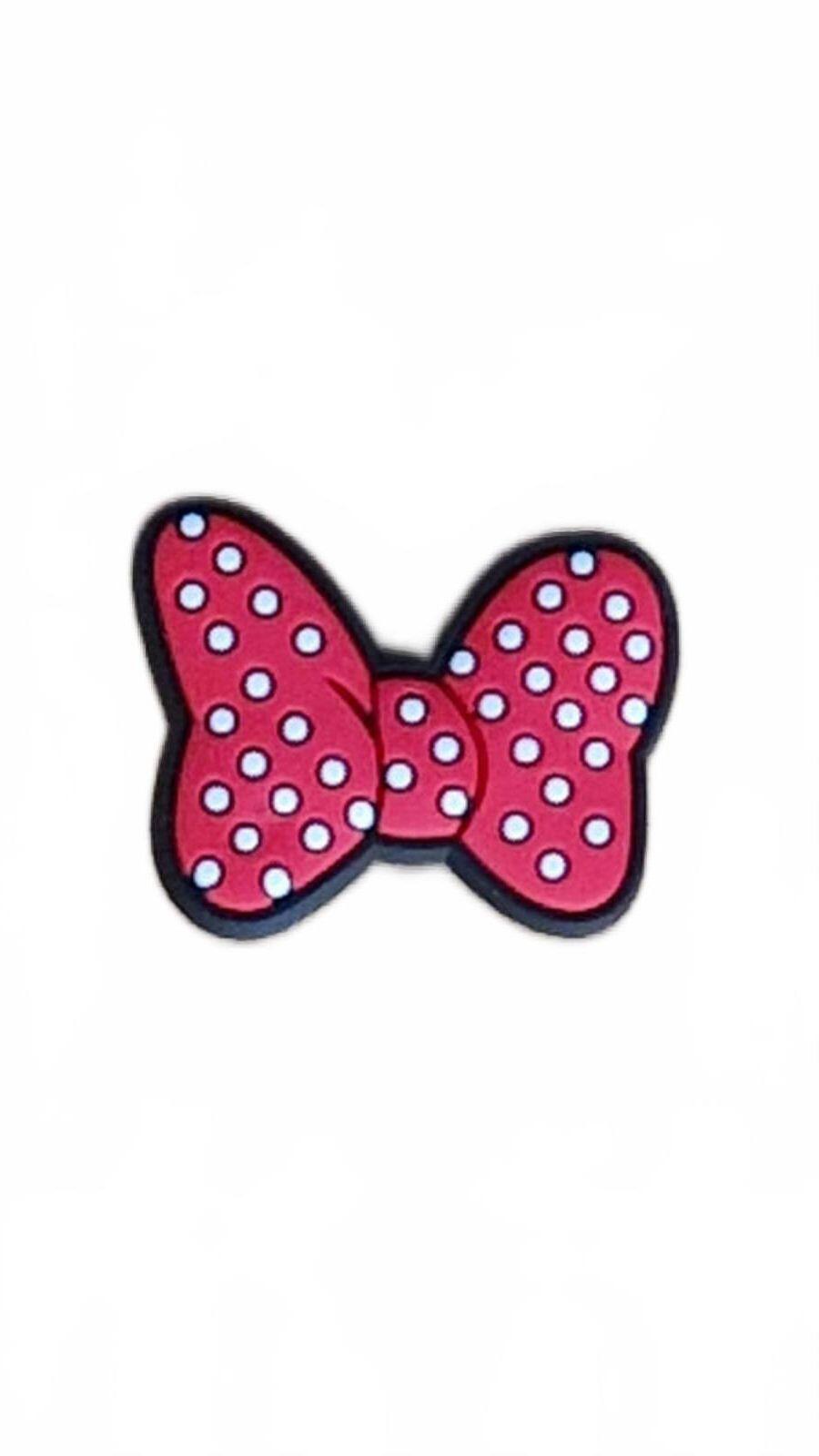 Big cute red bow with white dots shoe charm