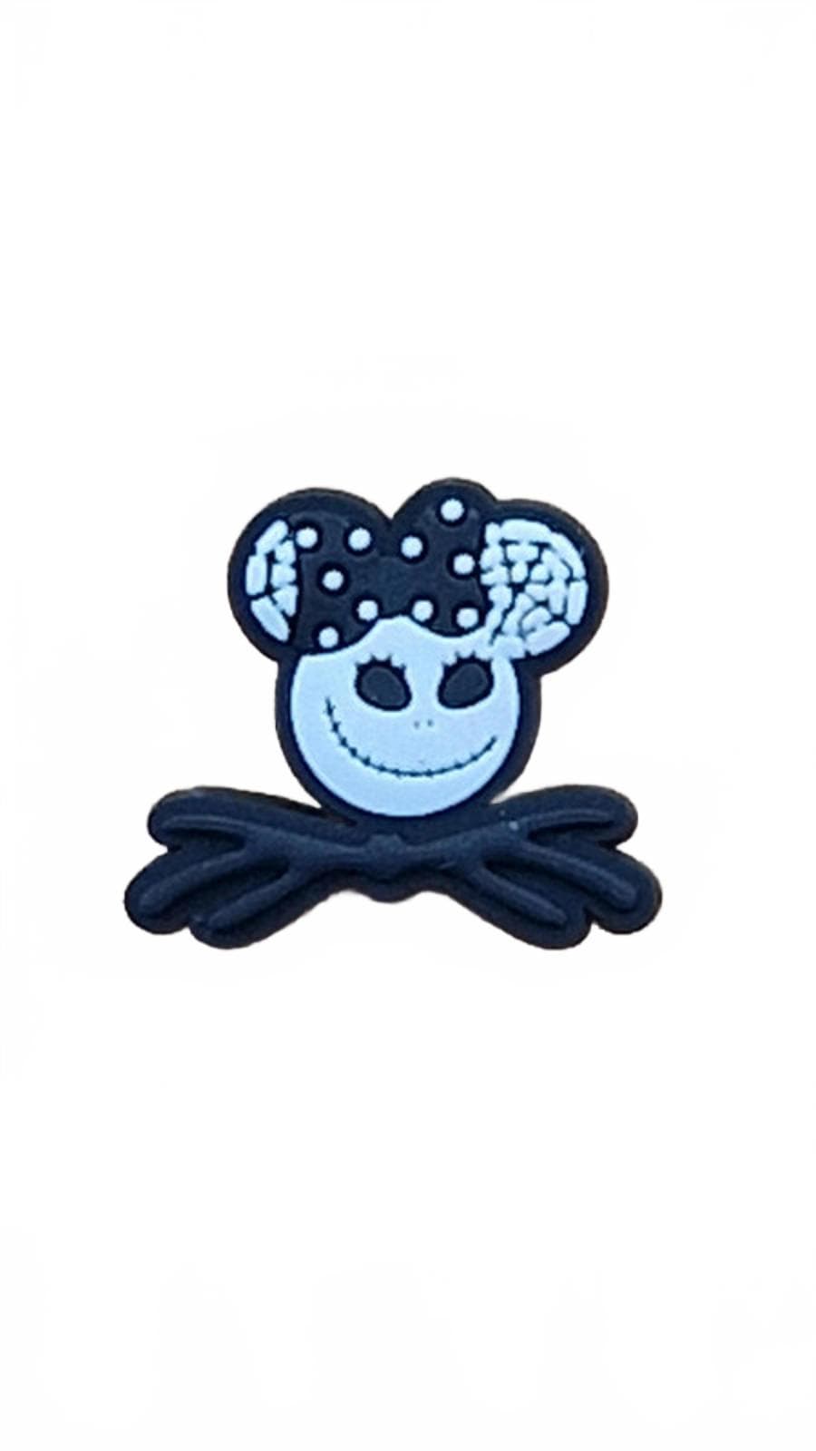 Cute skull wearing bow tie Halloween shoe charm