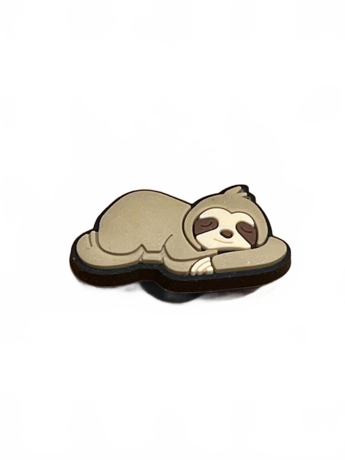 Cute sloth lying down asleep shoe charm