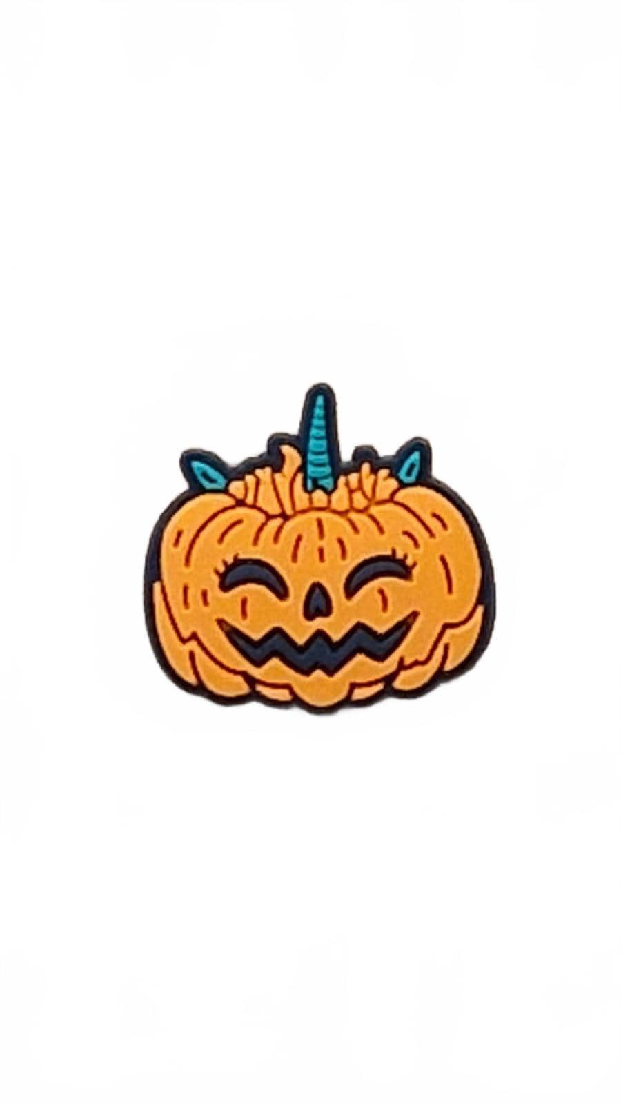 Cute pumpkin troll face Halloween shoe charm