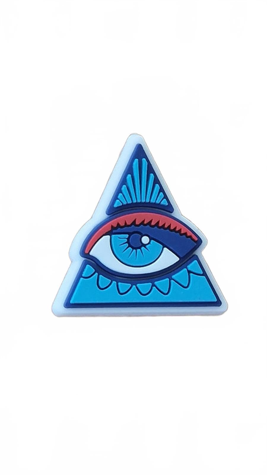 Turkish evil eye in centre of triangle shoe charm