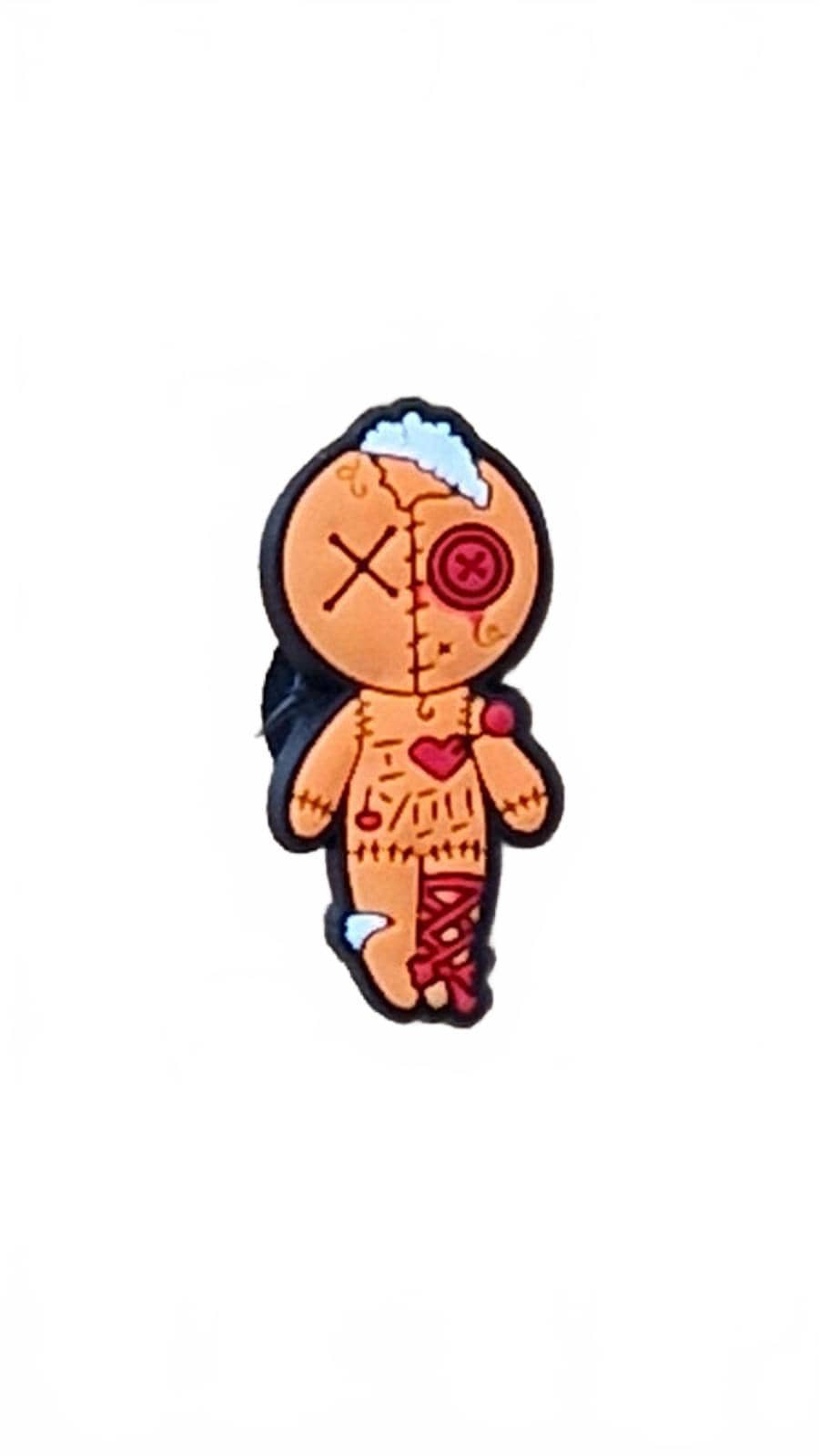 Orange voodoo doll Halloween shoe charm