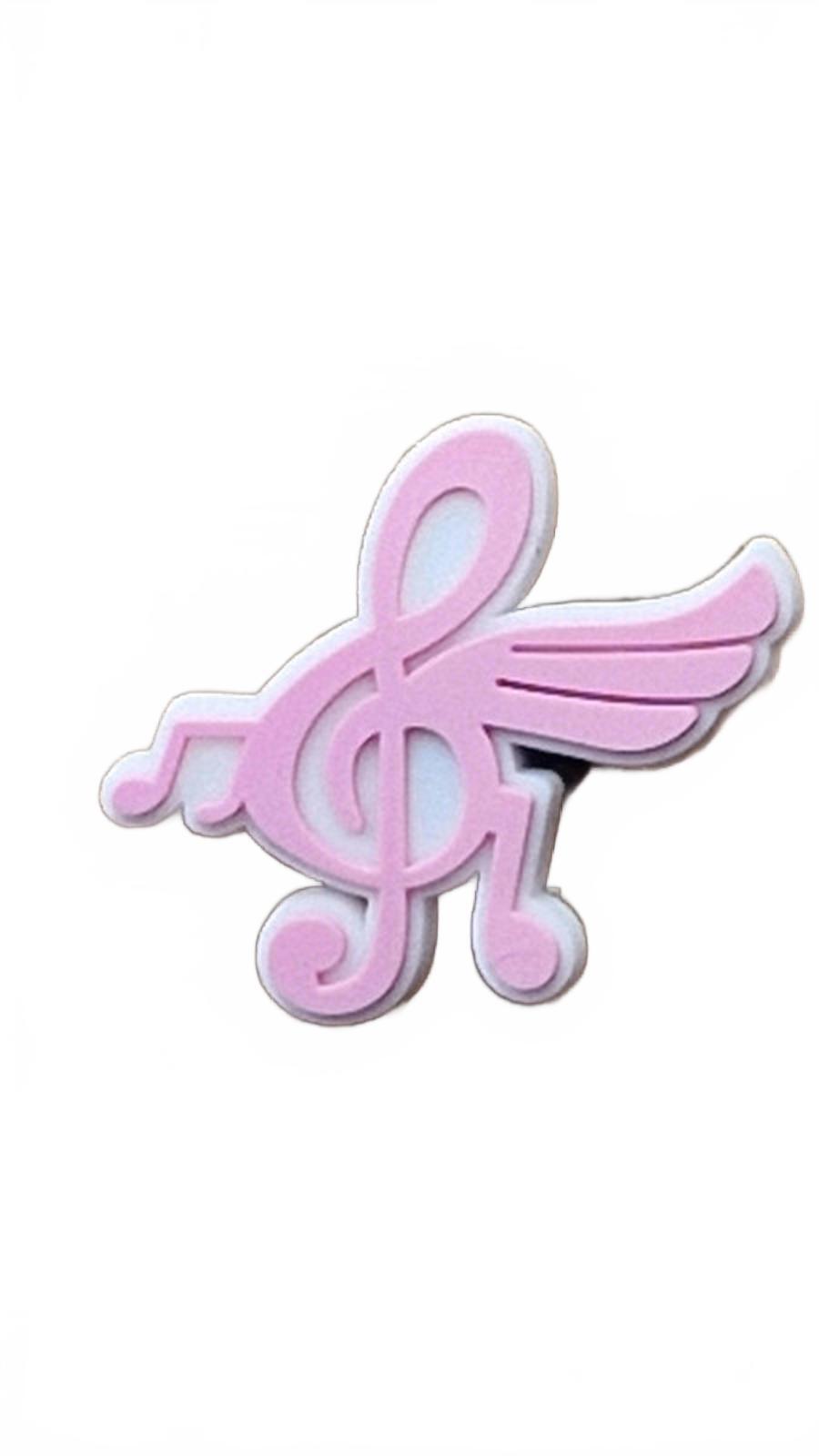 Cute pink musical note with wing musical shoe charm