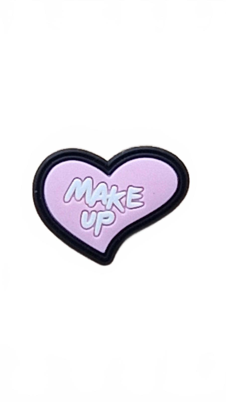 Pink Heart "Make Up"  Shoe Charm