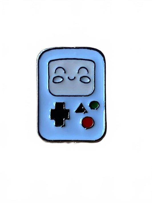 Cute White Gameboy Style Gaming Console Metal Enamel Pin