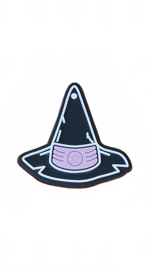 Black and Purple Witches Hat Halloween Shoe Charm