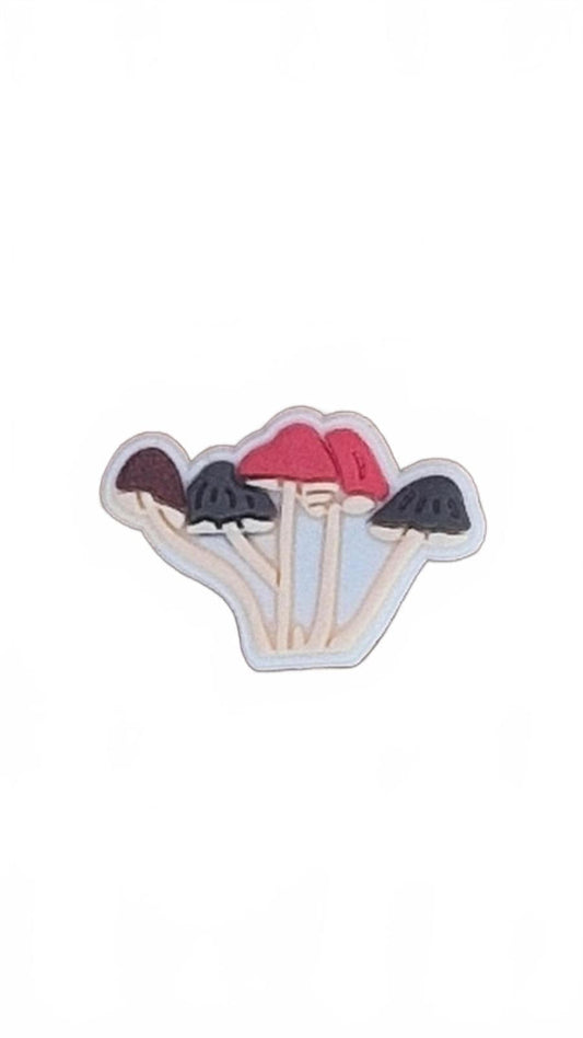 Multi coloured tall mushrooms shoe charm