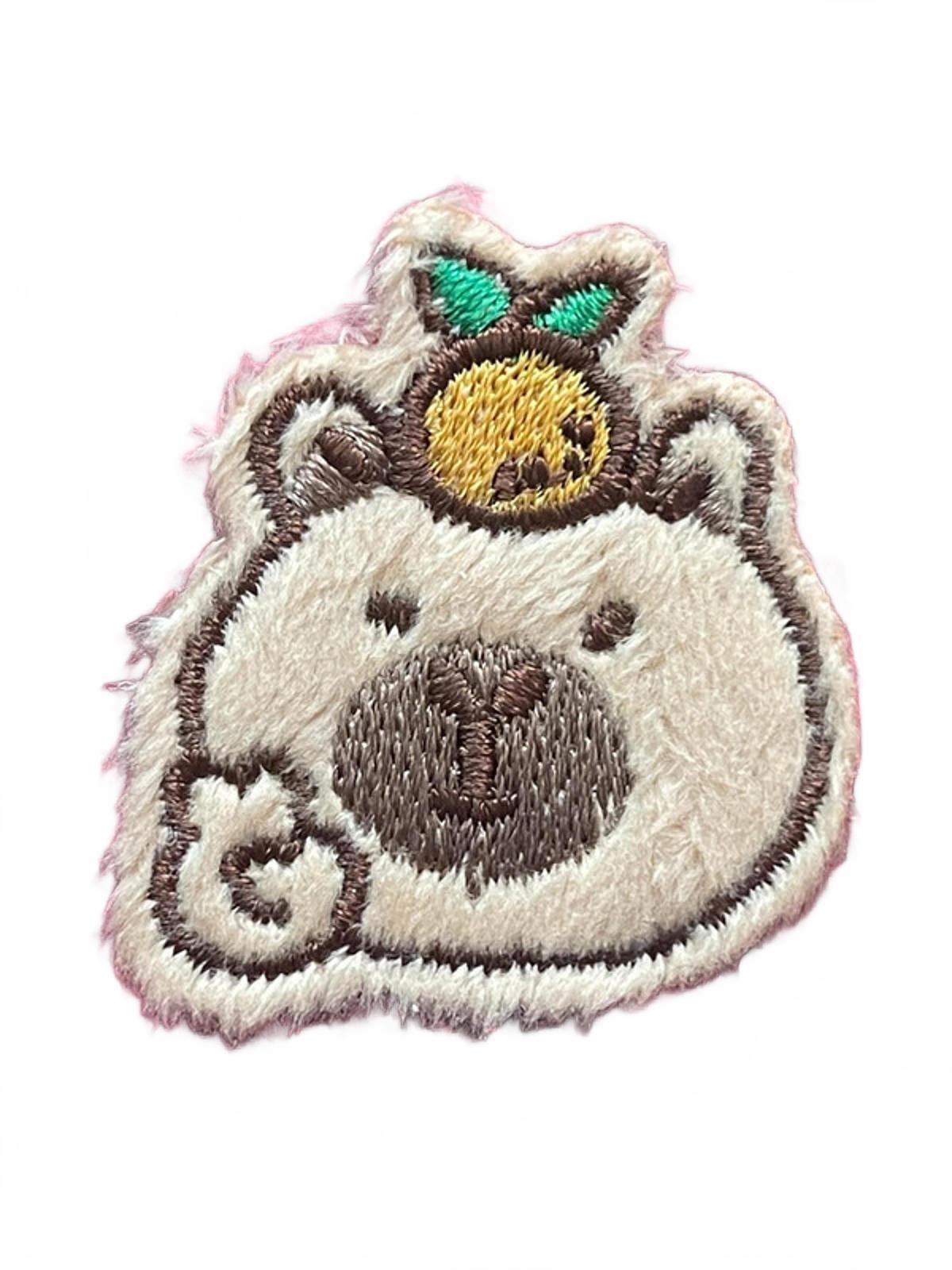 Capybara Face Iron On Embroidery