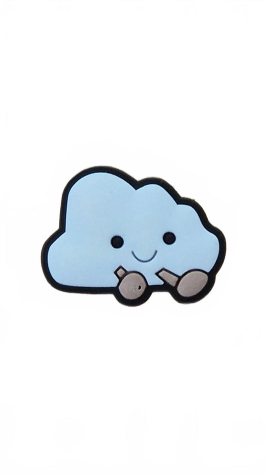 Friendly Grey Cloud With Smiley Face And Little Legs Weather Shoe Charm