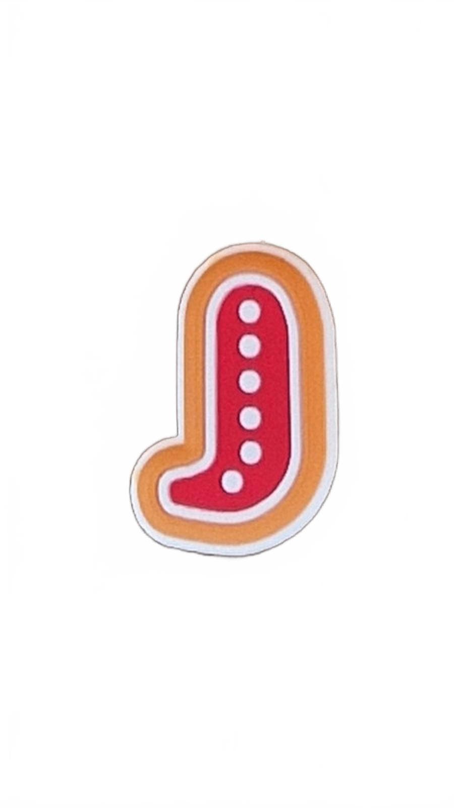 Letter J Groovy Christmas Cookie Style Shoe Charm