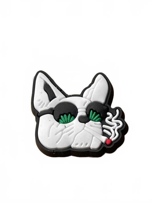 French bulldog smoking a joint-shoe-charm