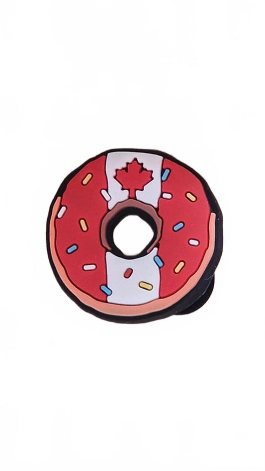 Donut Shaped Canadian Flag Shoe Charm