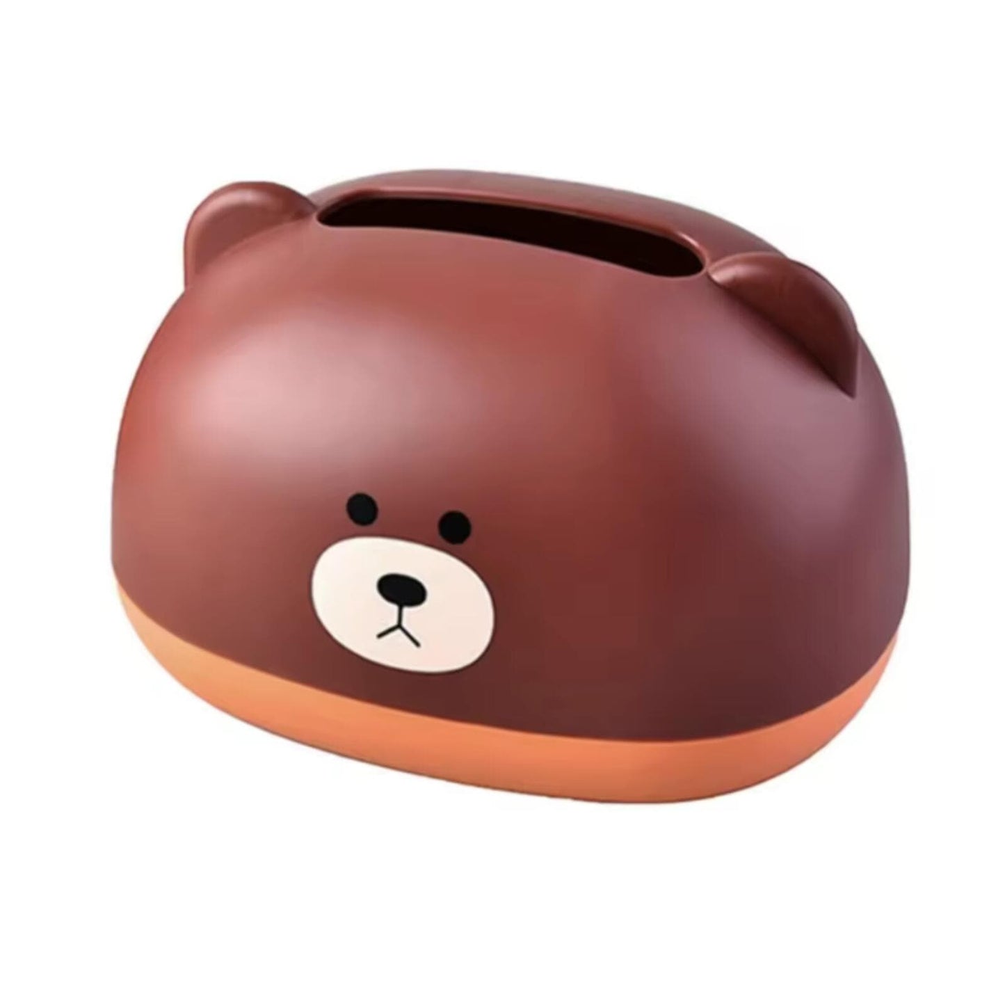 Brown bear-shaped tissue box