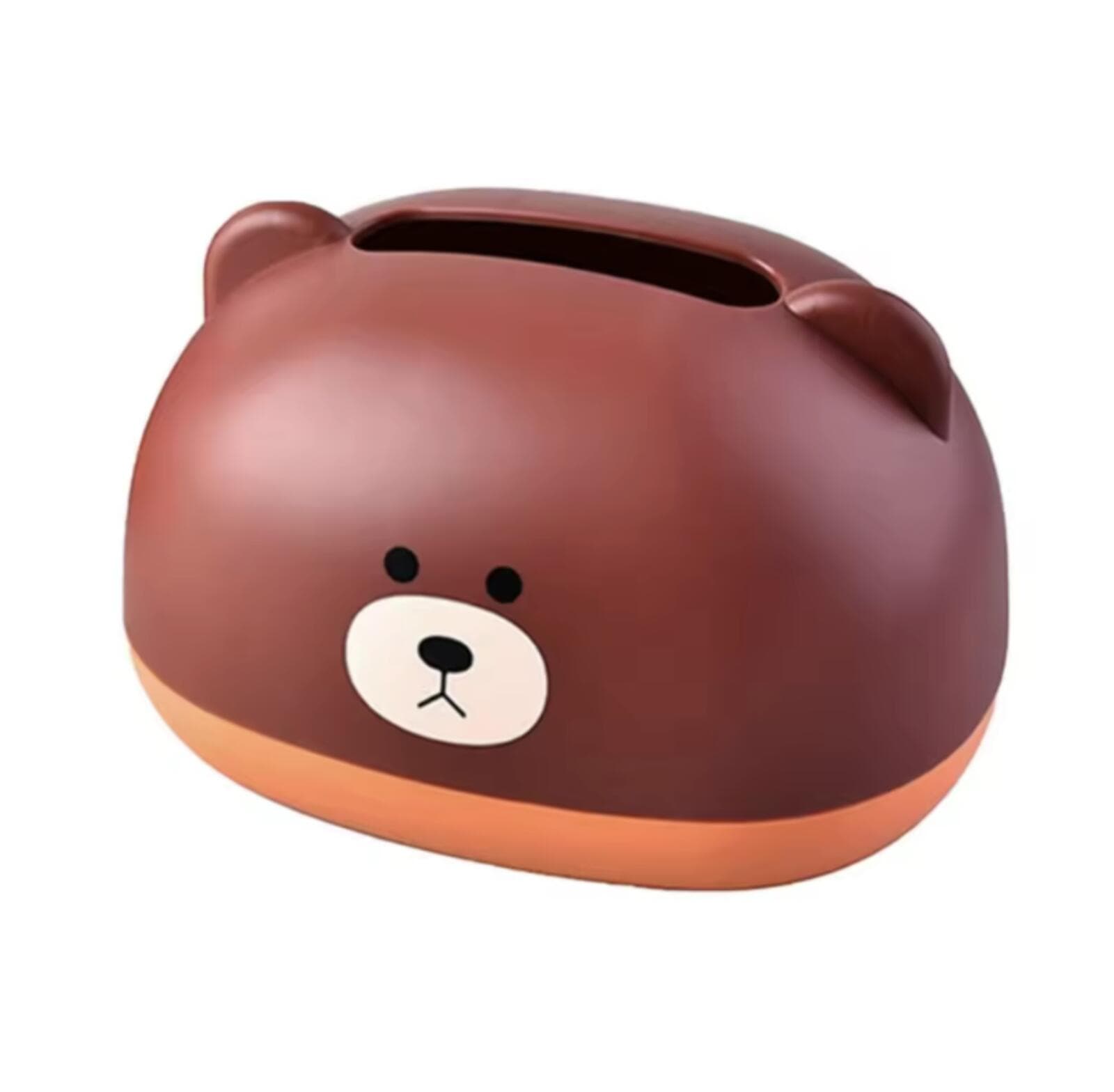 Brown bear-shaped tissue box