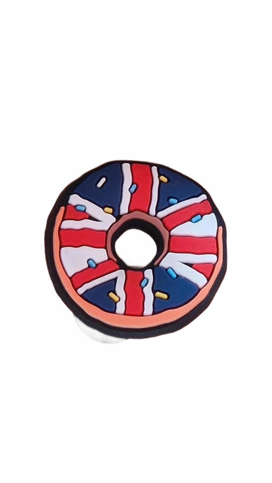 Donut shaped Union Jack British Flag Shoe Charm