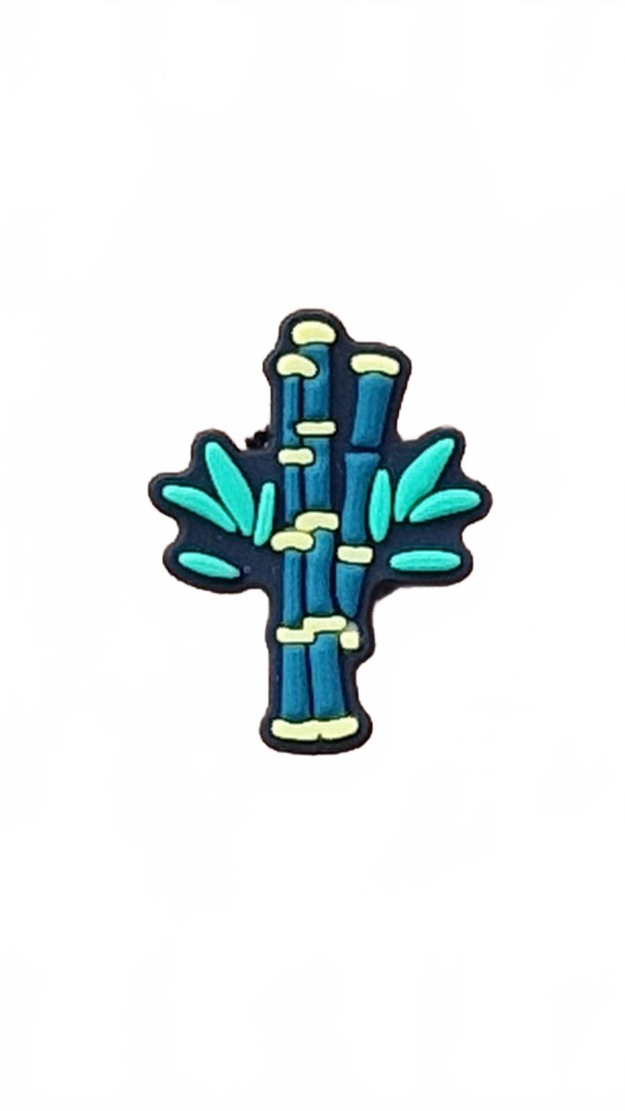 3 cute bamboo stems with leafs shoe charm 