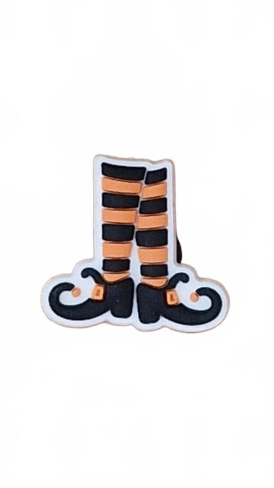 Black and orange witches Halloween shoe charm