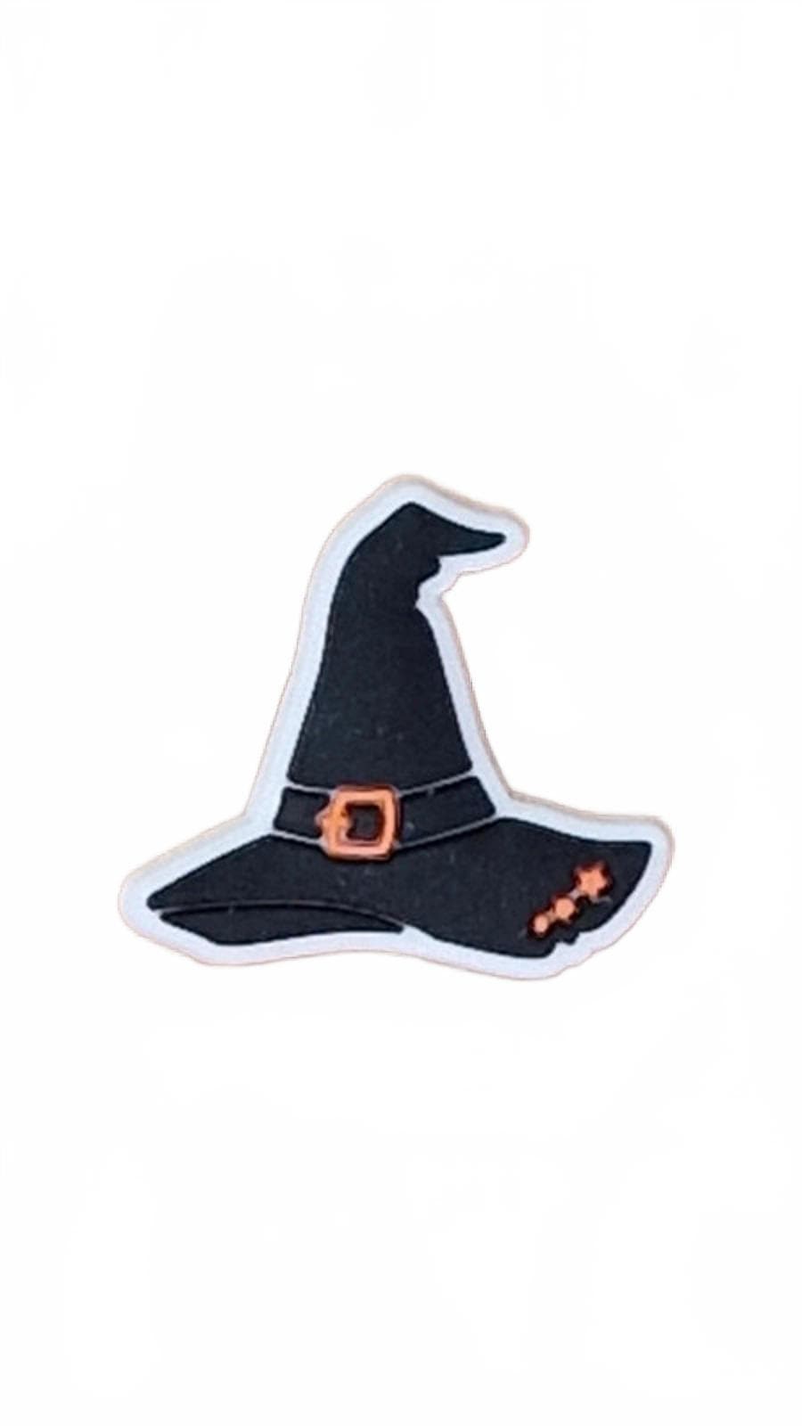 Black and orange witches hat Halloween shoe charm