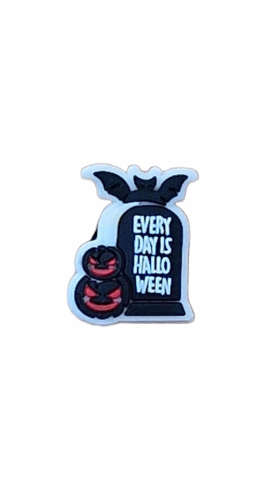 Bat and Halloween gravestone Everyday is a Halloween Halloween shoe charm