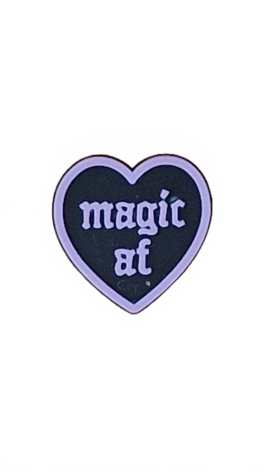 Black and purple heart Magic AF Halloween shoe charm
