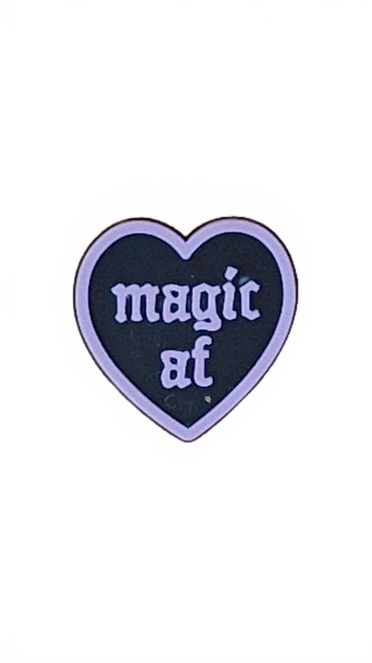 Black and purple heart Magic AF Halloween shoe charm