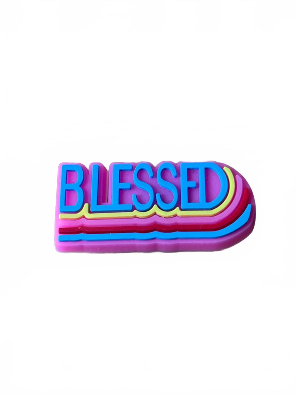 Colourful BLESSED multicoloured shoe charm