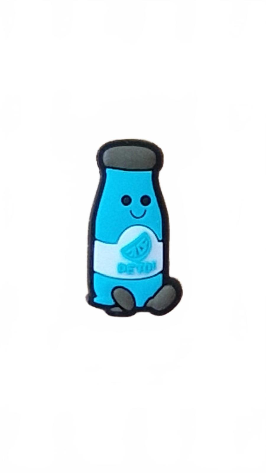 Cute blue bottle drink shoe charm