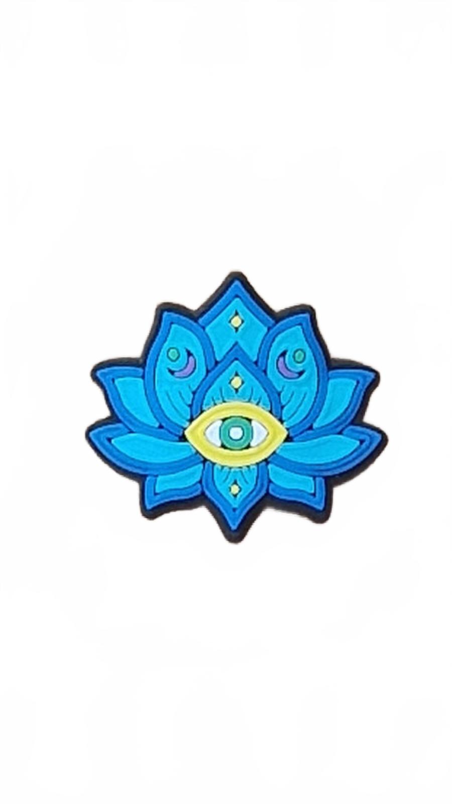 Pretty blue lotus Turkish Evil Eye shoe charm