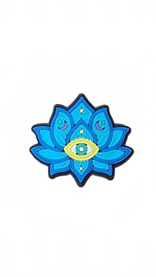 Pretty blue lotus Turkish Evil Eye shoe charm