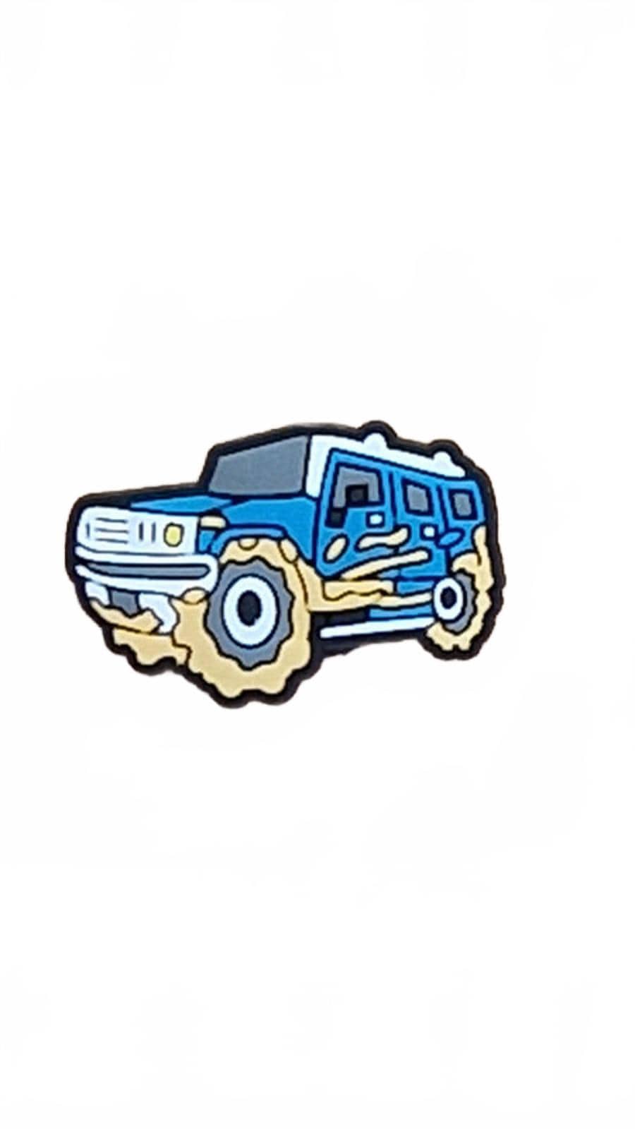 Cute baby blue monster truck shoe charm
