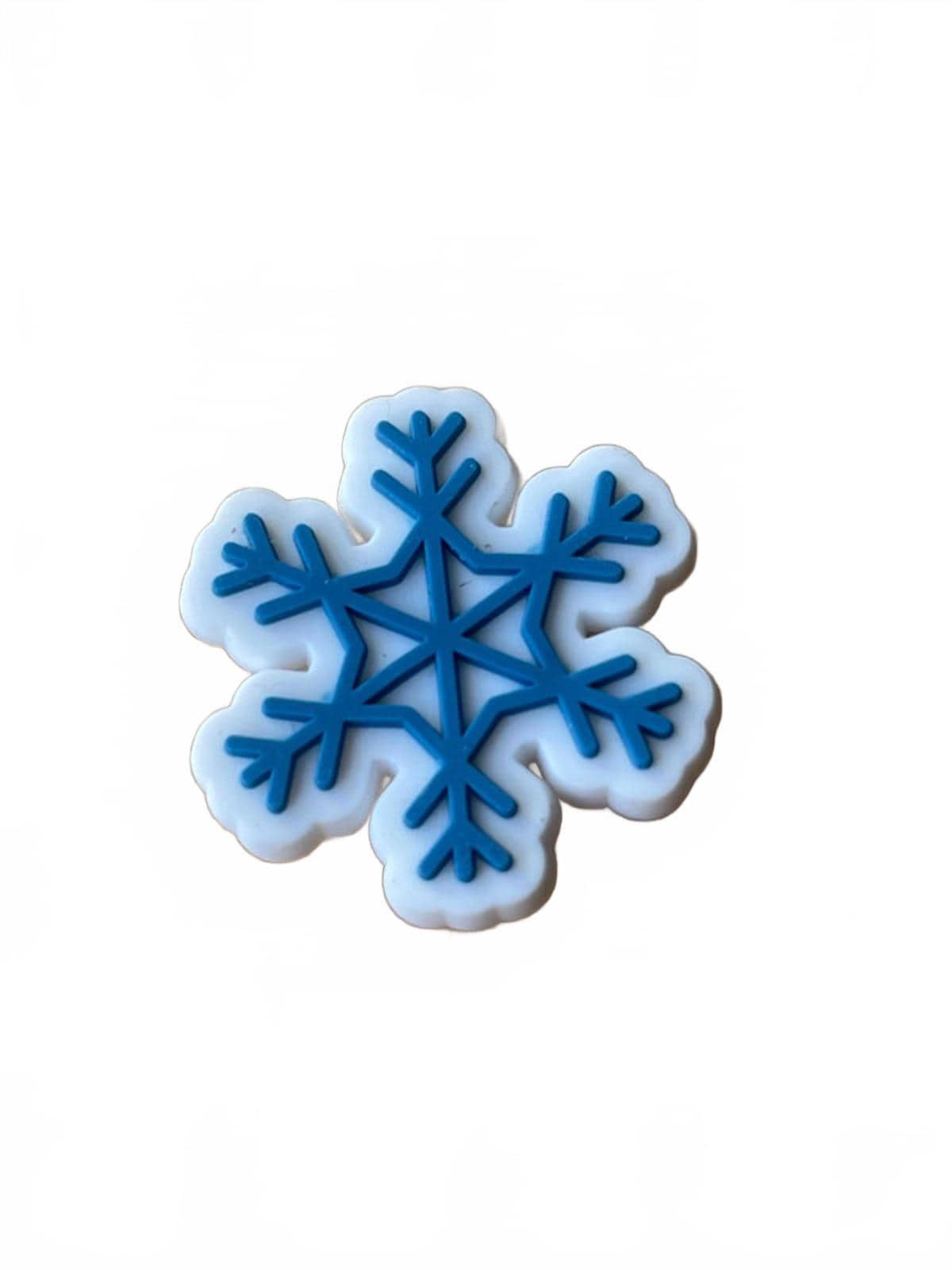 Blue and white snowflake Christmas shoe charm
