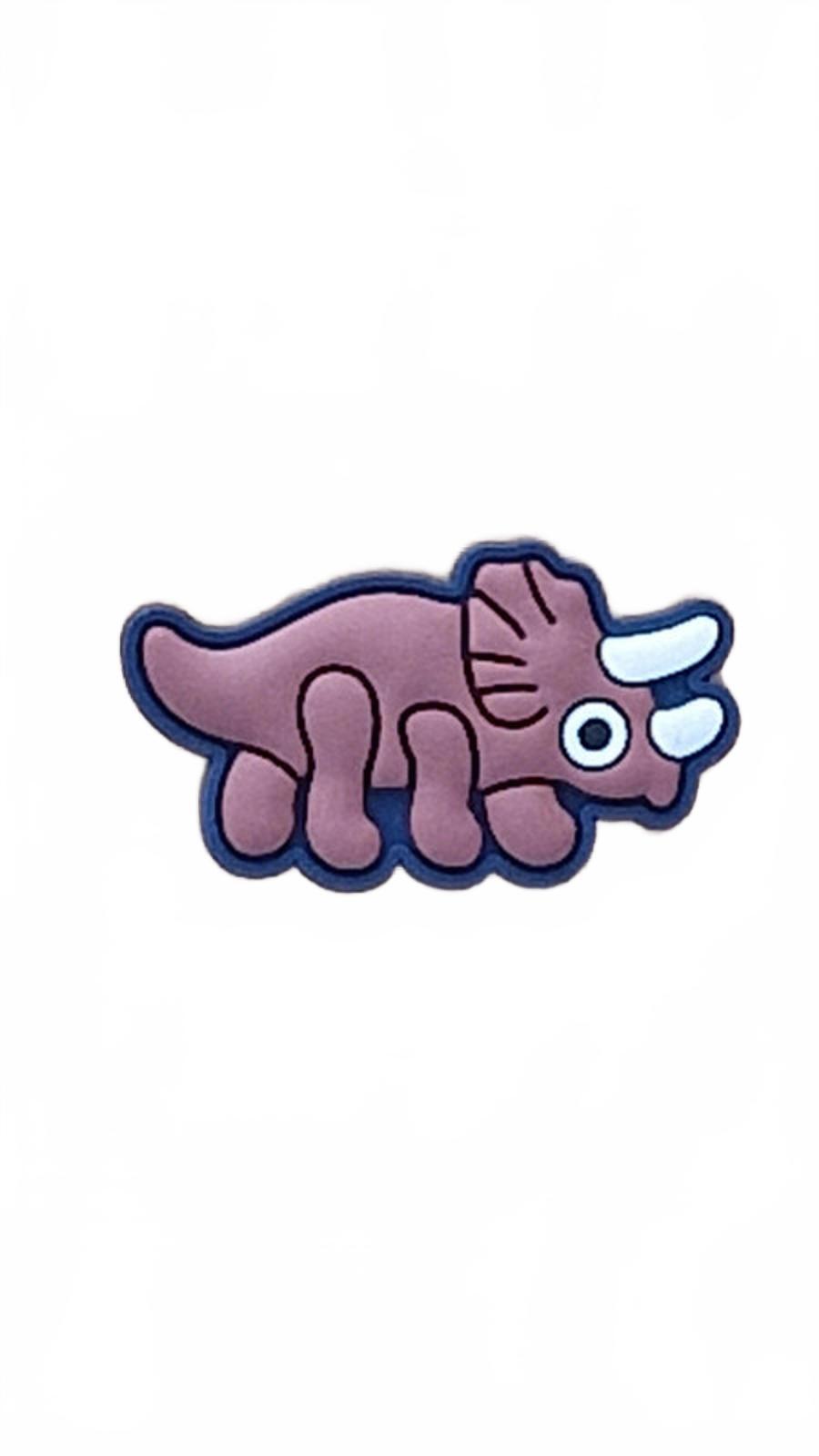 Cute Cartoon Baby Brown Triceratops Horned Dinosaur Shoe Charm