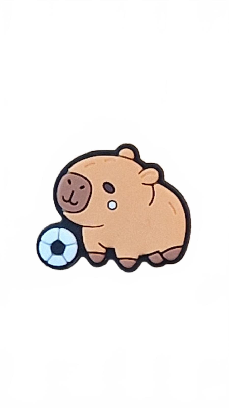 Cute capybara with football shoe charm