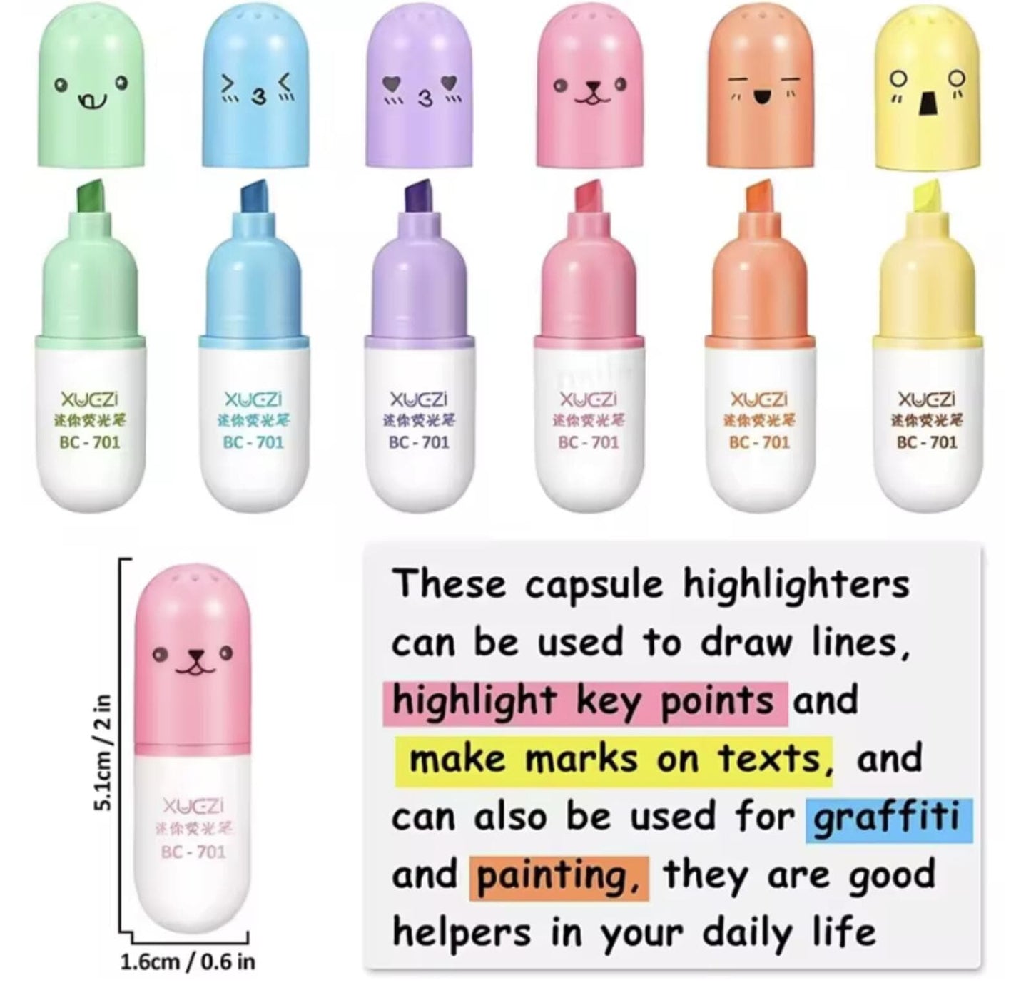 Cute capsule highlighters 
